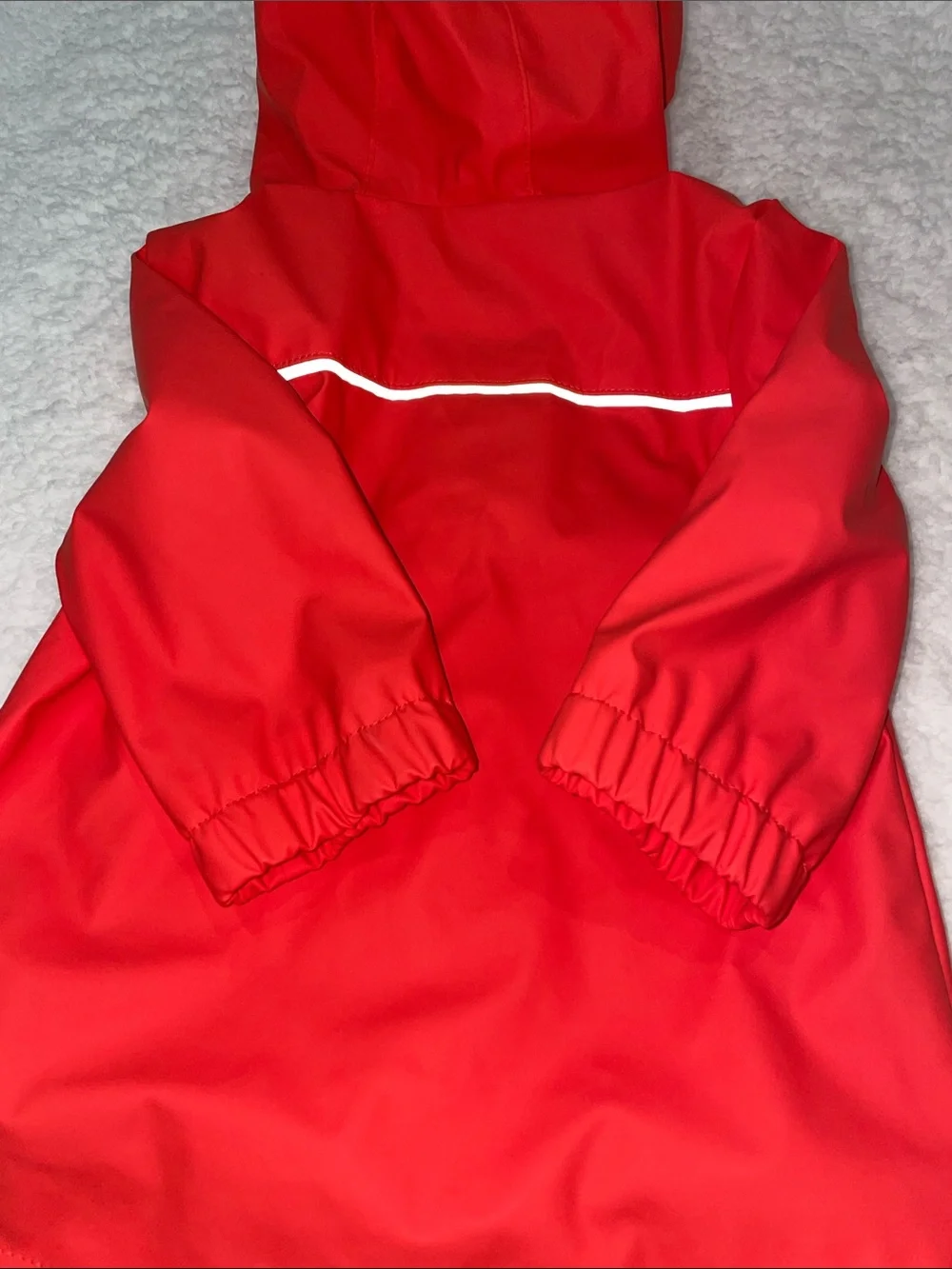 Cat & Jack Bright Coral Red Hooded Raincoat